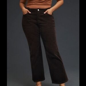 Anthropologie Pilcro Yaya Mid Rise Crop Flare Corduroy Pants Size 33 Tall